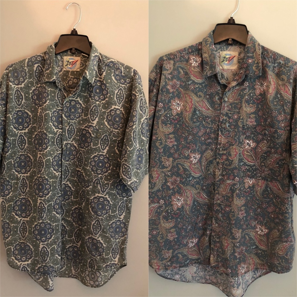 Two Vintage Patterned Shirts